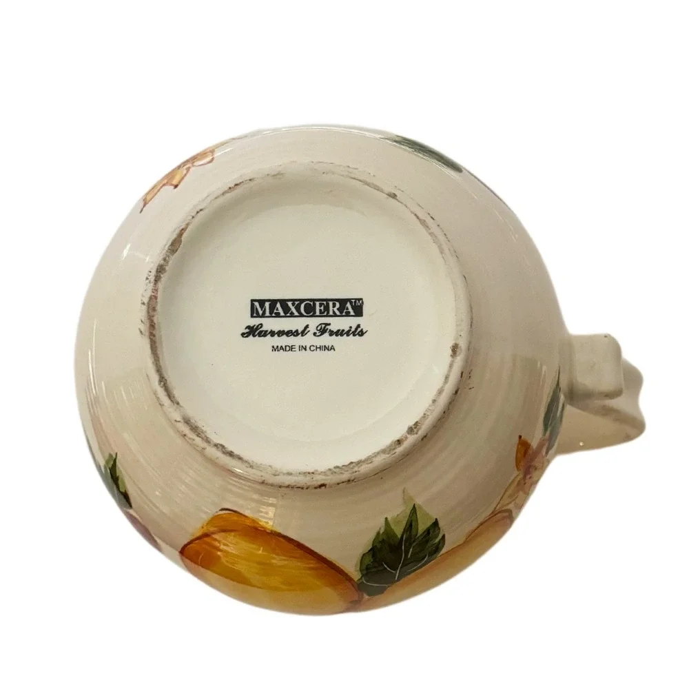 Maxcera Harvest Fruits Pitcher and‎ Sugar Bowl Set – Vibrant Fruit Design